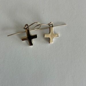 Vintage Robert Lee Morris small sterling silver cross earrings